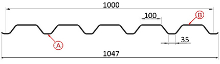 Профлист С44х1000